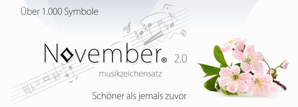 November 2.0, die neue, erweiterte Version des schönsten Musikzeichensatzes.