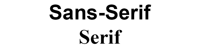 Schrift ohne und mit Serifen