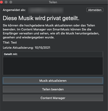 Geteilte Musik aktualisieren
