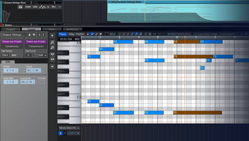 Mixcraft 9 MIDI-Bearbeitung
