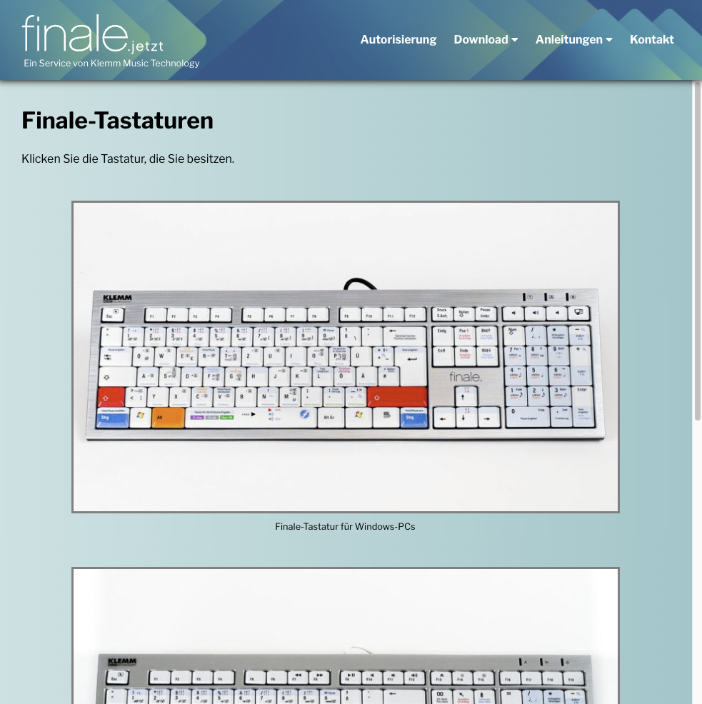 Die Anleitung zu den Finale-Tastaturen auf finale.jetzt