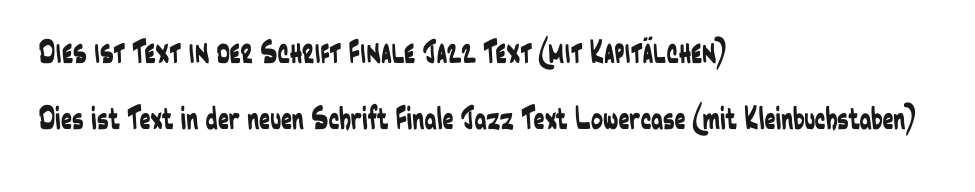 Schriftmuster Finale Jazz Text Lowercase